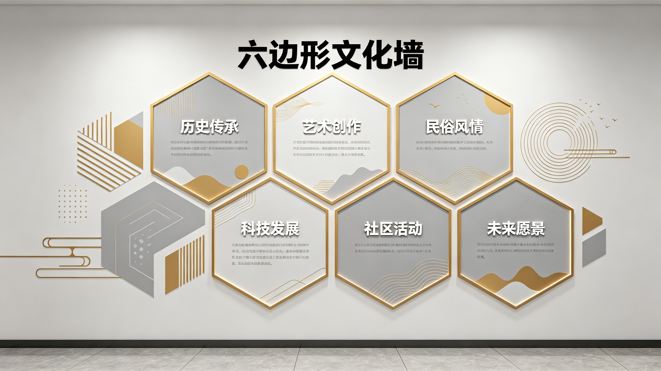 巩义企业文化墙 | 六边形信息美学